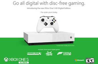 Xbox One S All Digital официально анонсирована Microsoft