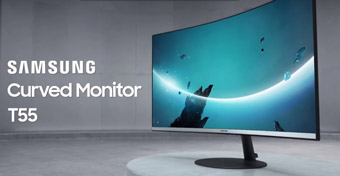 Samsung представил серию изогнутых мониторов T55 1000R